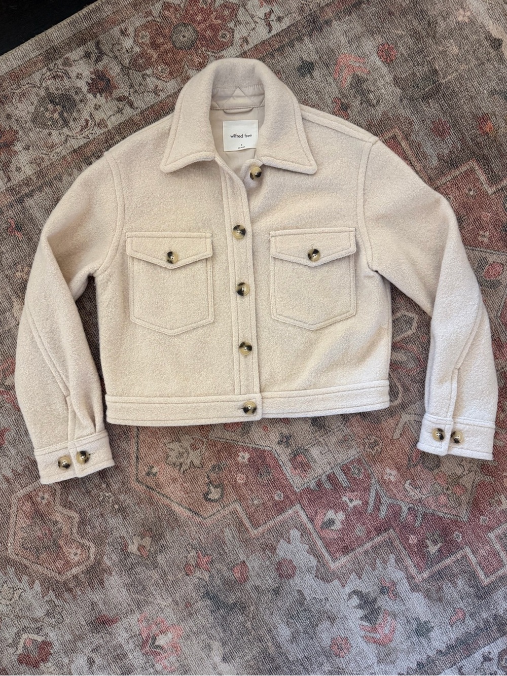 Wilfred Off-White Cropped Teddy Jacket